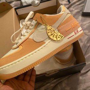 Nike Air Force 1s Cashmere and Orange